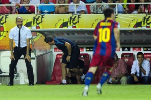 Pep Guardiola et Lionel Messi